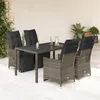 Image de vidaXL Ensemble de bistro de jardin 5 pcs coussins gris poly rotin, ensemble de bistro de jardin, ensemble balcon, ensemble 3276895