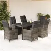 Image de vidaXL Ensemble de bistro de jardin 7 pcs coussins gris poly rotin, ensemble de bistro de jardin, ensemble de balcon, 3276896