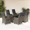 Image de vidaXL Ensemble de bistro de jardin 7 pcs coussins gris poly rotin, ensemble de bistro de jardin, ensemble de balcon, 3276899