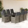 Image de vidaXL Ensemble de bistro de jardin 9 pcs coussins gris poly rotin, ensemble de bistro de jardin, ensemble de balcon, 3276900