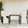 Image de vidaXL Ensemble de bistro de jardin 3 pcs coussins noir poly rotin, ensemble de bistro de jardin, ensemble de balcon, 3276959