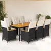 Image de vidaXL Ensemble de bistro de jardin 9 pcs coussins noir poly rotin, ensemble de bistro de jardin, ensemble de balcon, 3276964