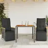 Image de vidaXL Ensemble de bistro de jardin 3 pcs coussins gris poly rotin, ensemble de bistro de jardin, ensemble de balcon, 3276967