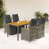 Image de vidaXL 5-delige Bistroset met kussens poly rattan grijs3276969