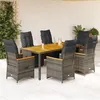 Image de vidaXL Ensemble de bistro de jardin 7 pcs coussins gris poly rotin, ensemble de bistro de jardin, ensemble de balcon, 3276971