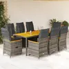Image de vidaXL Ensemble de bistro de jardin 9 pcs coussins gris poly rotin, ensemble de bistro de jardin, ensemble de balcon, 3276972