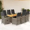 Image de vidaXL 9-delige Bistroset met kussens poly rattan grijs3276974