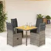 Image de Salon de jardin GENERIQUE gris 5 pieces resine tressee 90 x 90 x 75 cm 6 personnes