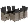 Image de Salon de jardin GENERIQUE resine tressee 9 pieces gris 190 x 80 x 75 cm