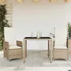 Image de vidaXL Ensemble de bistro de jardin 3 pcs coussins beige poly rotin 3277095