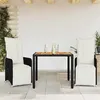 Image de vidaXL Ensemble de bistro de jardin 3 pcs coussins noir poly rotin 3277127