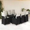 Image de Salon de jardin vidaxl resine tressee noir 9 pieces 190 x 80 x 75 cm