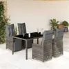 Image de vidaXL Ensemble de bistro de jardin 5 pcs coussins gris poly rotin 3277167