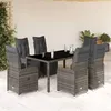 Image de Salon de jardin vidaxl 7 pieces gris resine tressee 150 x 90 x 75 cm