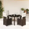 Image de Salon de jardin vidaxl resine tressee 5 pieces marron 90 x 90 x 75 cm