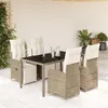 Image de vidaXL Ensemble de bistro de jardin 5 pcs coussins marron poly rotin 3277211