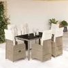 Image de Salon de jardin GENERIQUE resine tressee 7 pieces 150 x 90 x 75 cm