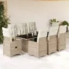 Image de Salon de jardin vidaxl 9 pieces marron resine tressee 190 x 80 x 75 cm