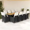 Image de vidaXL 11-delige Bistroset met kussens poly rattan zwart3277233