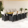 Image de vidaXL 11-delige Bistroset met kussens poly rattan zwart3277256