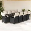 Image de vidaXL Ensemble de bistro de jardin 11 pcs coussins noir poly rotin, ensemble de bistro de jardin, ensemble de balcon, ensemble de meubles d'extérieur 3277258