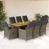 Image de vidaXL 9-delige Bistroset met kussens poly rattan grijs3277259