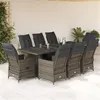 Image de vidaXL 9-delige Bistroset met kussens poly rattan grijs3277261