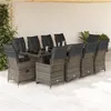 Image de vidaXL 11-delige Bistroset met kussens poly rattan grijs3277262