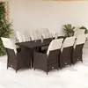 Image de vidaXL Ensemble de bistro de jardin 9 pcs coussins marron poly rotin, ensemble de bistro de jardin, ensemble de balcon, 3277263