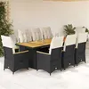 Image de vidaXL 9-delige Bistroset met kussens poly rattan zwart3277267