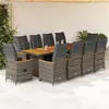Image de vidaXL 11-delige Bistroset met kussens poly rattan grijs3277270