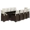 Image de Ensemble de bistro de jardin vidaXL 11 pièces coussins marron poly rotin 3277284