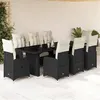 Image de Salon de jardin GENERIQUE resine tressee 6 personnes noir 240 x 90 x 75 cm 9 pieces