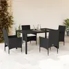 Image de vidaXL 5-delige Tuinset met kussens poly rattan en glas zwart3278539