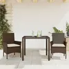 Image de vidaXL Ensemble à manger de jardin et coussins 3pcs marron rotin verre 3278549