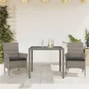 Image de vidaXL Ensemble à manger de jardin et coussins 3 pcs gris rotin verre, ensemble de salle à manger d'extérieur, meuble de 3278555