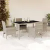 Image de vidaXL Ensemble à manger de jardin avec coussins 5 pcs rotin et verre 3278575