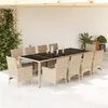 Image de vidaXL 11-delige Tuinset met kussens poly rattan en glas beige3278594