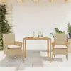 Image de vidaXL Ensemble à manger de jardin et coussins 3pcs beige rotin acacia, ensemble de salle à manger d'extérieur, meuble de 3278639
