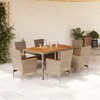 Image de vidaXL 7-delige Tuinset met kussens poly rattan en acaciahout beige3278642