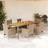 Image de vidaXL 7-delige Tuinset met kussens poly rattan en acaciahout beige3278643
