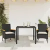 Image de vidaXL Ensemble à manger de jardin et coussins 3 pcs noir rotin verre, ensemble de salle à manger d'extérieur, meuble de 3278645