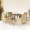 Image de Salon de jardin vidaxl beige resine tressee 5 pieces 90 x 90 x 75 cm