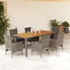Image de vidaXL 7-delige Tuinset met kussens poly rattan en acaciahout grijs3278679