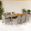 Image de vidaXL 9-delige Tuinset met kussens poly rattan en acaciahout grijs3278680