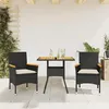Image de vidaXL Ensemble à manger de jardin et coussins 3 pcs noir rotin acacia, ensemble de salle à manger d'extérieur, meuble de 3278697