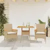 Image de vidaXL Ensemble à manger de jardin et coussins 3pcs beige rotin acacia, ensemble de salle à manger d'extérieur, meuble de 3278701