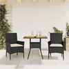 Image de vidaXL Ensemble à manger de jardin et coussins 3 pcs noir rotin acacia 3278709