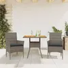 Image de vidaXL Ensemble à manger de jardin et coussins 3 pcs gris rotin acacia 3278713