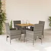 Image de vidaXL Ensemble à manger de jardin et coussins 5 pcs gris rotin acacia 3278714